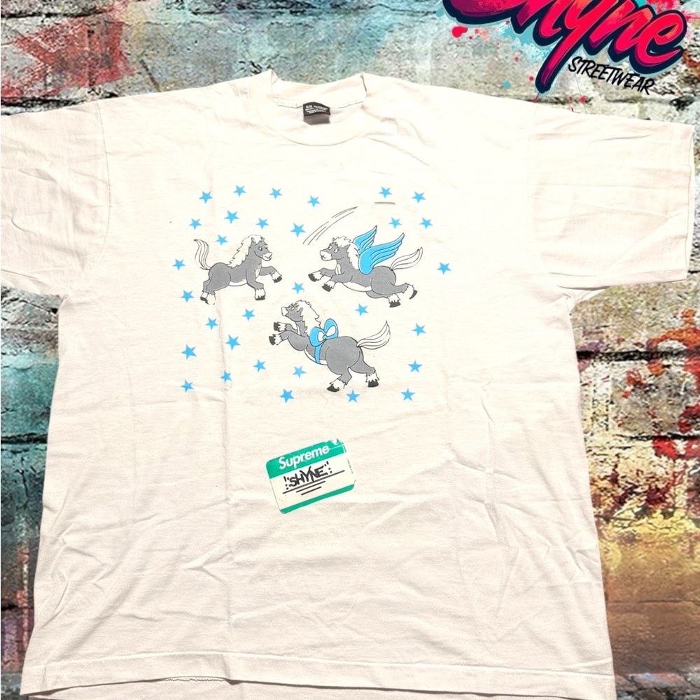 Flying Unicorn White Graphic T-Shirt